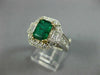 ESTATE 2.15CT DIAMOND & AAA EMERALD 18KT TWO TONE GOLD 3D ENGAGEMENT RING #26696