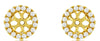 ESTATE 0.29CT DIAMOND 14KT YELLOW GOLD 3D DOUBLE HALO ROUND JACKET EARRINGS
