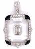 EXTRA LARGE 1.54CT DIAMOND & BLACK ENAMEL & CRYSTAL 18KT WHITE GOLD FUN PENDANT
