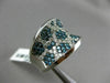 ESTATE LARGE 2.86CT WHITE & BLUE DIAMOND 14K WHITE GOLD 3D MULTI FLOWER FUN RING