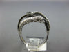 LARGE 2.72CT WHITE & BLACK DIAMOND 14KT WHITE GOLD DOUBLE LEAF CRISS CROSS RING