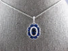 1.65CT DIAMOND & AAA SAPPHIRE 18KT WHITE GOLD FLOWER FILIGREE FLOATING PENDANT