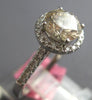 1.5CT WHITE & FANCY YELLOW DIAMOND 18K WHITE GOLD SOLITAIRE HALO ENGAGEMENT RING