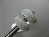 ESTATE WIDE .83CT DIAMOND 18KT WHITE GOLD 3D CLASSIC PAVE LEAF CLIP ON EARRINGS