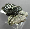 ESTATE LARGE 2.72CT WHITE & BLACK DIAMOND 14K WHITE GOLD CRISS CROSS FLOWER RING