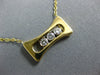ESTATE .17CT DIAMOND 18KT 2 TONE GOLD 3D 3 STONE ETOILE FLOATING LOVE PENDANT