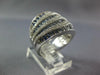 LARGE 3.43CT DIAMOND & AAA SAPPHIRE 14K WHITE GOLD MULTI ROW MULTI WAVE FUN RING