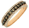 .47CT WHITE & MOCHA DIAMOND 14K BLACK & ROSE GOLD SEMI ETERNITY ANNIVERSARY RING