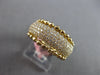 WIDE .71CT DIAMOND 14KT YELLOW GOLD PAVE BEADED SEMI ETERNITY ANNIVERSARY RING
