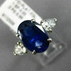ESTATE LARGE EGL 5.03CT DIAMOND & AAA SAPPHIRE PLATINUM 3 STONE ENGAGEMENT RING
