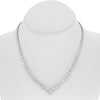 LARGE 4.57CT DIAMOND 14KT WHITE GOLD GRADUATING SEMI ETERNITY V SHAPE NECKLACE
