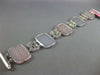 LARGE 2.2CT DIAMOND & AAA WHITE & PINK QUARTZ 14K WHITE GOLD SQUARE FUN BRACELET