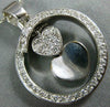 ESTATE .70CT DIAMOND 14K WHITE GOLD CIRCLE OF LIFE DOUBLE HEART LOVE PENDANT 504