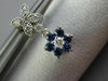 ESTATE .55CT DIAMOND & SAPPHIRE 14KT WHITE GOLD FLOWER MILGRAIN HANGING EARRINGS
