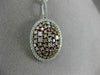 ESTATE LARGE 1.89CT WHITE & PINK DIAMOND 18K 2 TONE GOLD 3D CLUSTER OVAL PENDANT
