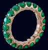 3.60CT AAA EMERALD 14KT ROSE GOLD 3D CLASSIC SHARED PRONG ETERNITY FUN LOVE RING