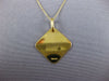 ESTATE 18K YELLOW GOLD 3D SQUARE HANDCRAFTED LADY ETCHED FLOATING PENDANT #25044