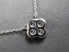 ESTATE .36CT DIAMOND 14KT WHITE GOLD ROUND INVISIBLE FLOWER SQUARE LOVE NECKLACE