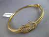 LARGE 1.75CT DIAMOND 18KT YELLOW GOLD 3D FLOWER LOVE KNOT CUFF BANGLE BRACELET