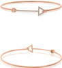 .13CT DIAMOND 14KT ROSE GOLD 3D CLASSIC ARROW TO YOUR HEART FUN BANGLE BRACELET