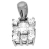 .43CT DIAMOND 14KT WHITE GOLD 3D EMERALD CUT & PRINCESS SQUARE FLOATING PENDANT