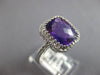 LARGE 4.51CT DIAMOND & AAA AMETHYST 14KT WHITE GOLD 3D CUSHION & ROUND HALO RING