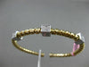 ESTATE .30CT DIAMOND 14KT WHITE & YELLOW GOLD 3D SQUARE FLEXIBLE BANGLE BRACELET