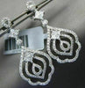 1.40CT ROUND & PRINCESS DIAMOND 14K WHITE GOLD OPEN FILIGREE CHANDELIER EARRINGS