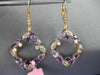 8.60CT DIAMOND & AAA AMETHYST PINK QUARTZ 14KT ROSE GOLD ETOILE HANGING EARRINGS