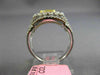 ESTATE 2.27CT MULTI COLOR DIAMOND 18K 2 TONE GOLD 3D OVAL FLOWER ENGAGEMENT RING