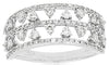 WIDE .66CT DIAMOND 14K WHITE GOLD MULTI ROW TRIANGULAR WEDDING ANNIVERSARY RING