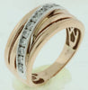 .50CT DIAMOND 14KT WHITE & ROSE GOLD ROUND CHANNEL DIAGONAL CRISS CROSS FUN RING