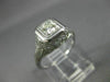ANTIQUE .22CT DIAMOND 18KT WHITE GOLD 3D SOLITAIRE SQUARE ENGAGEMENT RING #26655