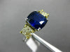 LARGE 7.52CT FANCY YELLOW DIAMOND & AAA SAPPHIRE 14K 2 TONE GOLD ENGAGEMENT RING