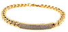 ESTATE .83CT DIAMOND 18KT YELLOW GOLD 3D ROUND PAVE ID TENNIS BRACELET