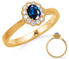 .62CT DIAMOND & AAA SAPPHIRE 14K YELLOW GOLD OVAL & ROUND FLOWER ENGAGEMENT RING