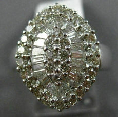 ESTATE LARGE 1.92CT DIAMOND 18K WHITE GOLD MARQUISE CLUSTER FRIENDSHIP LOVE RING