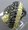 EXTRA LARGE 8.92CT BLACK & FANCY YELLOW DIAMOND 18K BLACK GOLD 3D LOVE KNOT RING