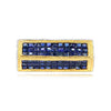 3.4CT DIAMOND & AAA SAPPHIRE 18KT YELLOW GOLD 3D PRINCESS & ROUND PYRAMID RING