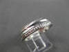 ANTIQUE WIDE 14K WHITE GOLD DIAMOND CUT FILIGREE WEDDING ANNIVERSARY RING #18933