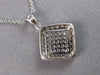 ESTATE LARGE 1.19CT DIAMOND 18KT WHITE GOLD 3D INVISIBLE SQUARE FLOATING PENDANT