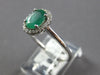 .84CT DIAMOND & AAA EMERALD 14KT WHITE GOLD 3D OVAL & ROUND HALO ENGAGEMENT RING