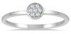 ESTATE .10CT DIAMOND 14K WHITE GOLD CLASSIC ROUND PAVE FLOWER CIRCULAR LOVE RING
