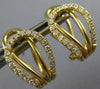 ESTATE WIDE .35CT DIAMOND 18KT YELLOW GOLD 3D TEAR DROP CLIP ON EARRINGS