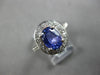 2.64CT DIAMOND & AAA TANZANITE 14KT WHITE GOLD OVAL & ROUND ENGAGEMENT RING 3046