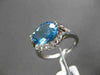 ANTIQUE 3.0CT DIAMOND & AAA BLUE TOPAZ 14KT WHITE GOLD FILIGREE EXTRA FACET RING