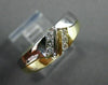 ESTATE .25CT DIAMOND 14KT TWO TONE GOLD DOUBLE SIDED GYPSY MENS RING #10288