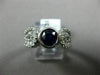 ESTATE 2.41CT ROUND DIAMOND & SAPPHIRE 18KT WHITE GOLD 3D BEZEL ENGAGEMENT RING
