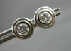 ESTATE .50CT DIAMOND 14KT WHITE GOLD BEZEL STUD EARRINGS 8mm BEAUTIFUL!! #96405