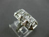 ANTIQUE WIDE .62 OLD MINE DIAMOND 14K WHITE GOLD 3D 3 STONE FILIGREE RING #22447